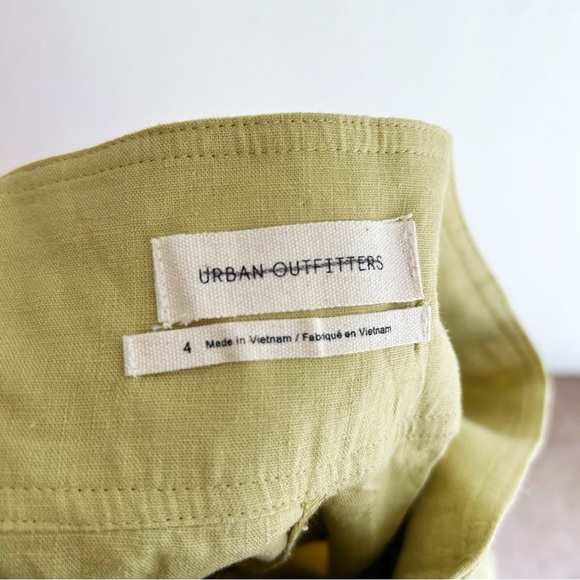 Urban Outfitters Christina Tapered Wrap Linen Blend Pant Lime Green Sz 4 - Picture 5 of 6